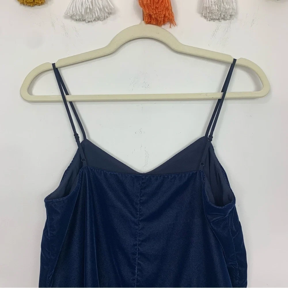 J. Crew Velvet Peplum Tank Navy Blue Size 4